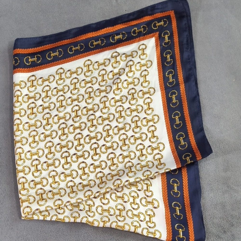 10 Items/$10 Elegant Navy and Gold Patterned Scarf